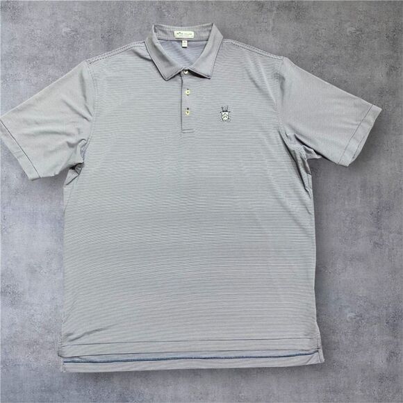 Peter Millar Summer Comfort Performance Polo Navy White Pinstripe Men's Size XL - Picture 1 of 9